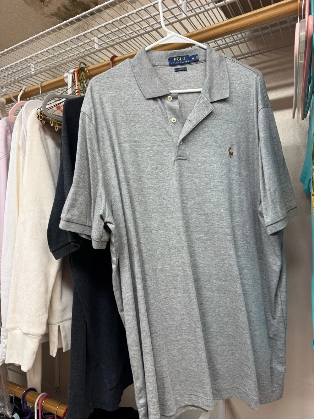Ralph Lauren Grey Short-Sleeve Polo with Embroidered Pony